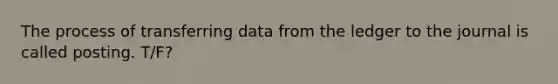 The process of transferring data from the ledger to the journal is called posting. T/F?