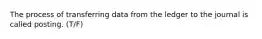 The process of transferring data from the ledger to the journal is called posting. (T/F)