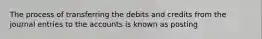 The process of transferring the debits and credits from the journal entries to the accounts is known as posting