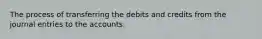 The process of transferring the debits and credits from the journal entries to the accounts.