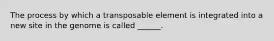 The process by which a transposable element is integrated into a new site in the genome is called ______.