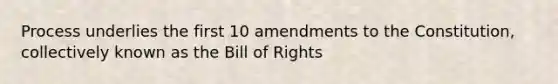 Process underlies the first 10 amendments to the Constitution, collectively known as the Bill of Rights