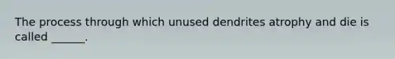 The process through which unused dendrites atrophy and die is called ______.