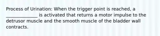 Process of Urination: When the trigger point is reached, a ______________ is activated that returns a motor impulse to the detrusor muscle and the smooth muscle of the bladder wall contracts.