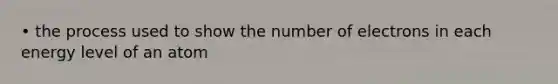 • the process used to show the number of electrons in each energy level of an atom