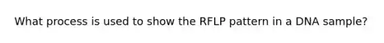 What process is used to show the RFLP pattern in a DNA sample?