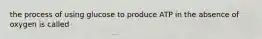 the process of using glucose to produce ATP in the absence of oxygen is called