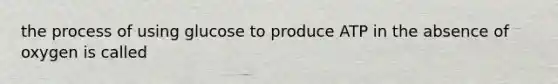 the process of using glucose to produce ATP in the absence of oxygen is called