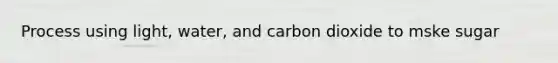 Process using light, water, and carbon dioxide to mske sugar