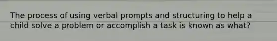 The process of using verbal prompts and structuring to help a child solve a problem or accomplish a task is known as what?