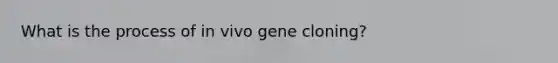 What is the process of in vivo gene cloning?