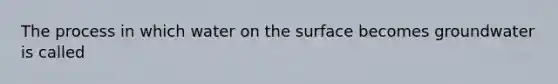 The process in which water on the surface becomes groundwater is called