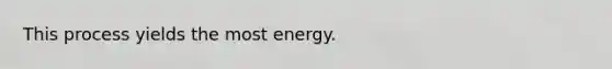 This process yields the most energy.