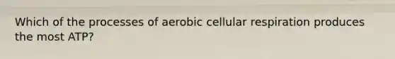 Which of the processes of aerobic cellular respiration produces the most ATP?