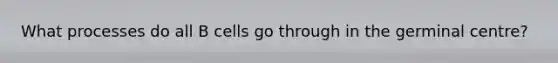 What processes do all B cells go through in the germinal centre?