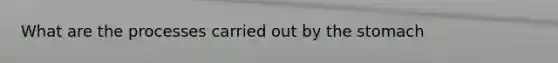 What are the processes carried out by <a href='https://www.questionai.com/knowledge/kLccSGjkt8-the-stomach' class='anchor-knowledge'>the stomach</a>