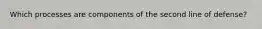 Which processes are components of the second line of defense?
