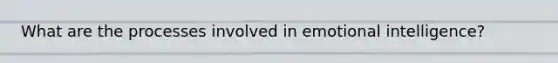 What are the processes involved in emotional intelligence?
