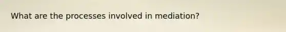 What are the processes involved in mediation?