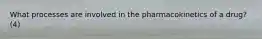What processes are involved in the pharmacokinetics of a drug? (4)