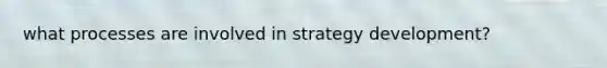 what processes are involved in strategy development?