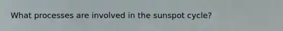 What processes are involved in the sunspot cycle?