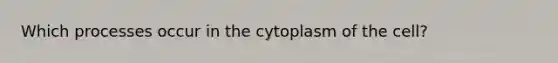 Which processes occur in the cytoplasm of the cell?