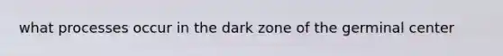 what processes occur in the dark zone of the germinal center