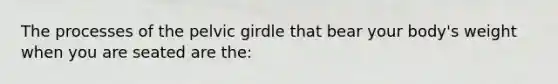 The processes of the pelvic girdle that bear your body's weight when you are seated are the: