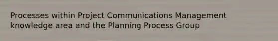 Processes within Project Communications Management knowledge area and the Planning Process Group