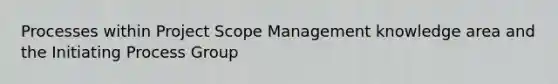 Processes within Project Scope Management knowledge area and the Initiating Process Group