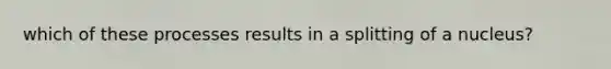 which of these processes results in a splitting of a nucleus?