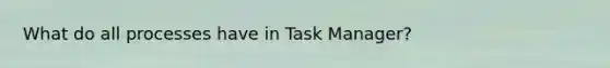 What do all processes have in Task Manager?