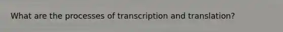 What are the processes of transcription and translation?