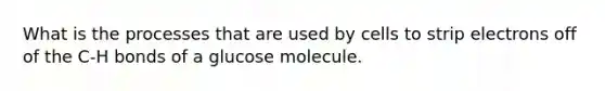 What is the processes that are used by cells to strip electrons off of the C-H bonds of a glucose molecule.