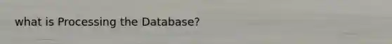 what is Processing the Database?