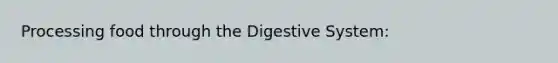 Processing food through the Digestive System: