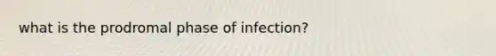 what is the prodromal phase of infection?