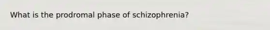 What is the prodromal phase of schizophrenia?