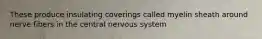 These produce insulating coverings called myelin sheath around nerve fibers in the central nervous system