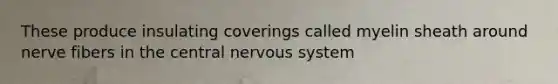 These produce insulating coverings called myelin sheath around nerve fibers in the central nervous system