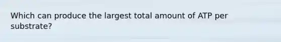 Which can produce the largest total amount of ATP per substrate?