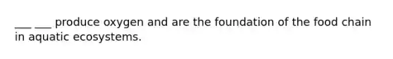 ___ ___ produce oxygen and are the foundation of the food chain in aquatic ecosystems.