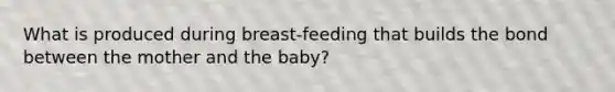 What is produced during breast-feeding that builds the bond between the mother and the baby?