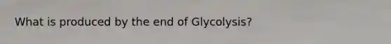 What is produced by the end of Glycolysis?