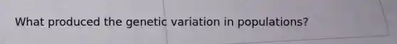 What produced the genetic variation in populations?