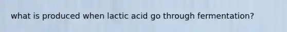 what is produced when lactic acid go through fermentation?