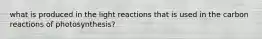 what is produced in the light reactions that is used in the carbon reactions of photosynthesis?