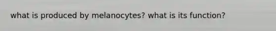 what is produced by melanocytes? what is its function?