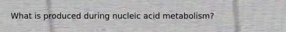 What is produced during nucleic acid metabolism?